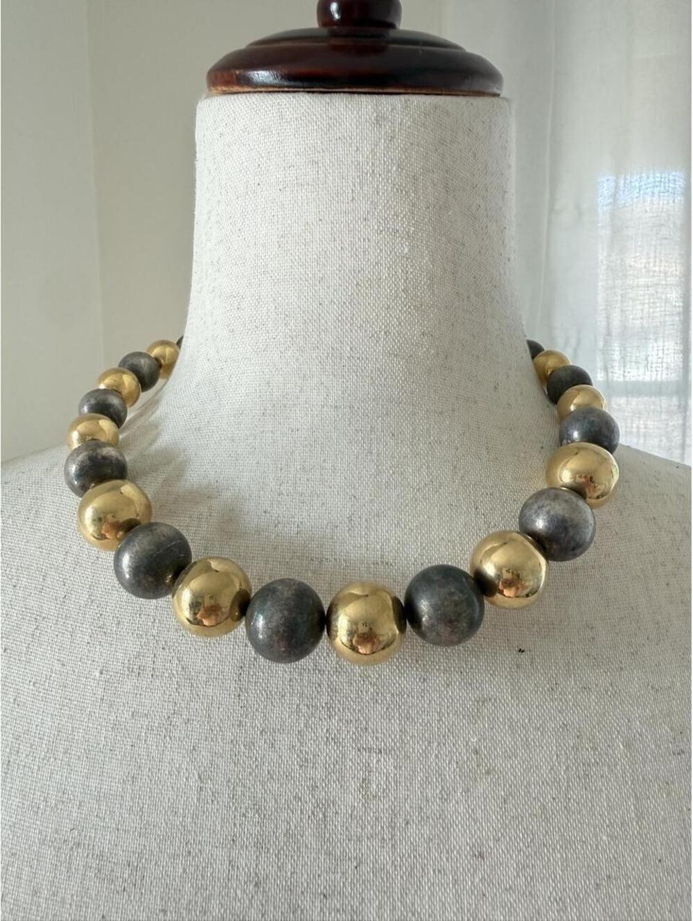 Gold and Gunmetal Memory Wire Necklace
